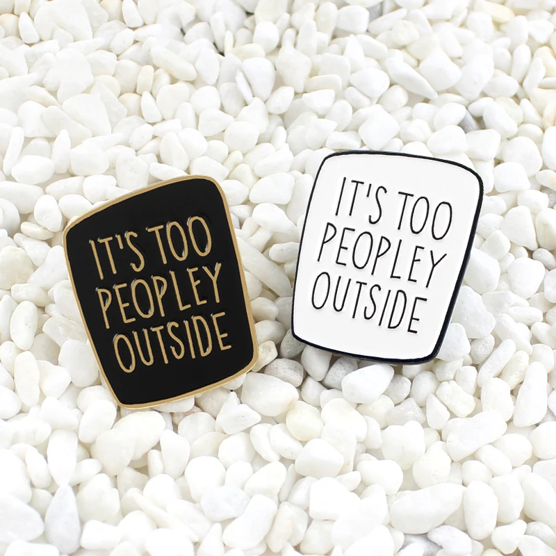 Эмалированная брошь Tairen черная и белая с отложным воротником|Броши| |