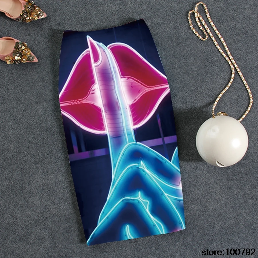 Летняя готика Рок Панк юбка-карандаш с принтом винтажная фантазия Гламурные