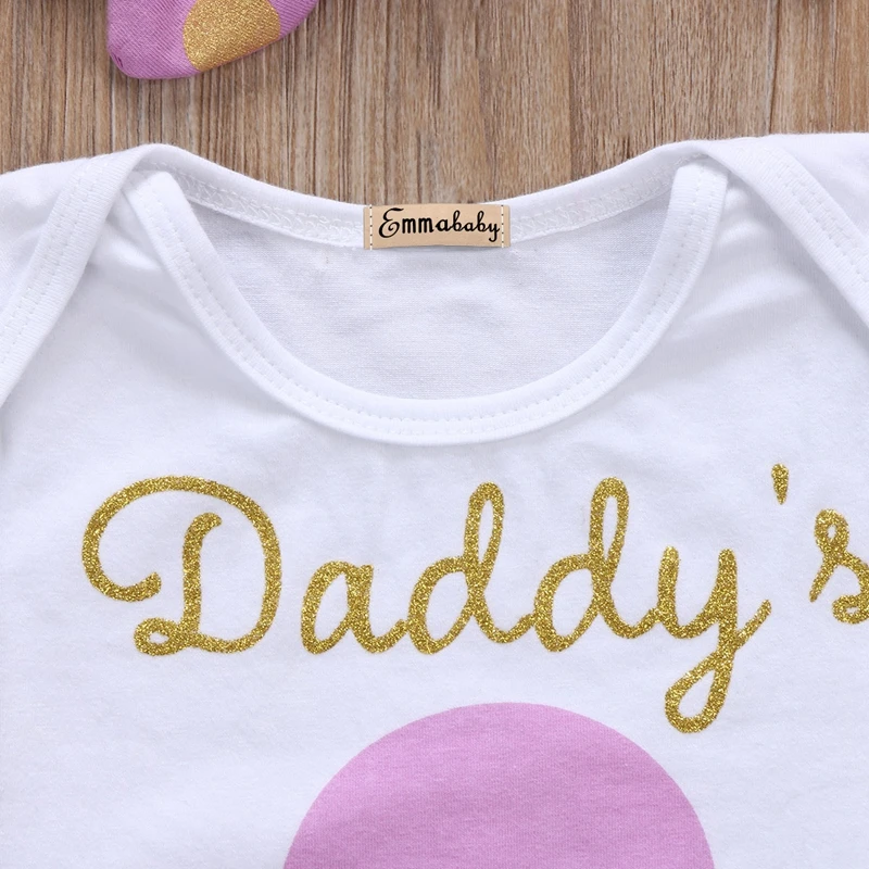 

Children Princess Clothing Cute Bow Newborn Baby Girls Outfit Clothes Romper Jumpsuit Bodysuit+Pants Shorts