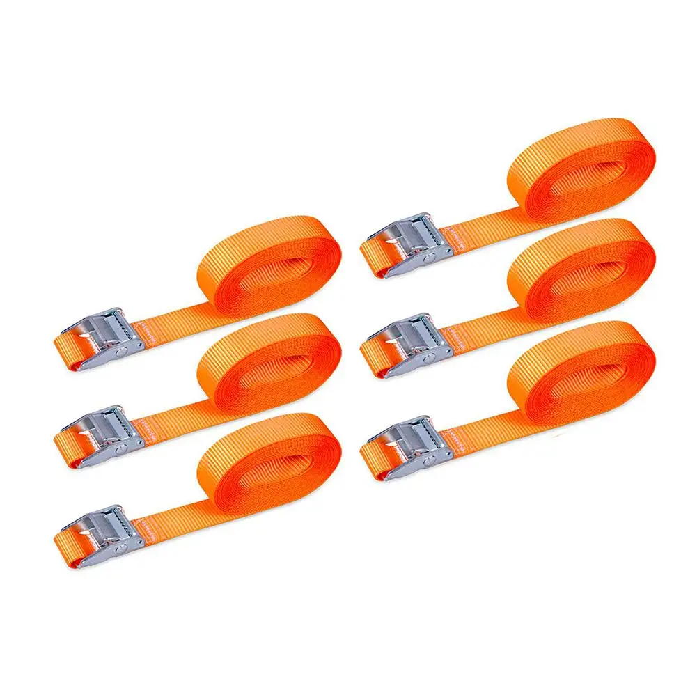 6pcs 3Meter Buckle Tie-Down Belt Cargo Straps For Car Motorcycle Bike Luggage Bag With Metal Buckle Tow Rope Strong Ratchet Belt