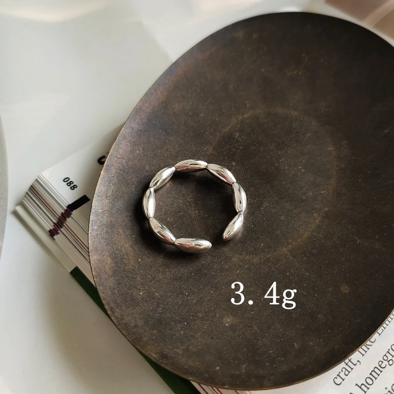 LouLeur 925 sterling silver Olive rings minimalist texture 2019 new Korea open for women fashionable jewelry gift | Украшения и
