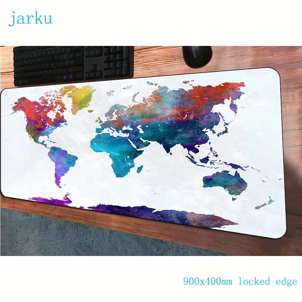 Коврик для мыши с картой мира 3d 900x400x2 мм игровой коврик геймер милый компьютер