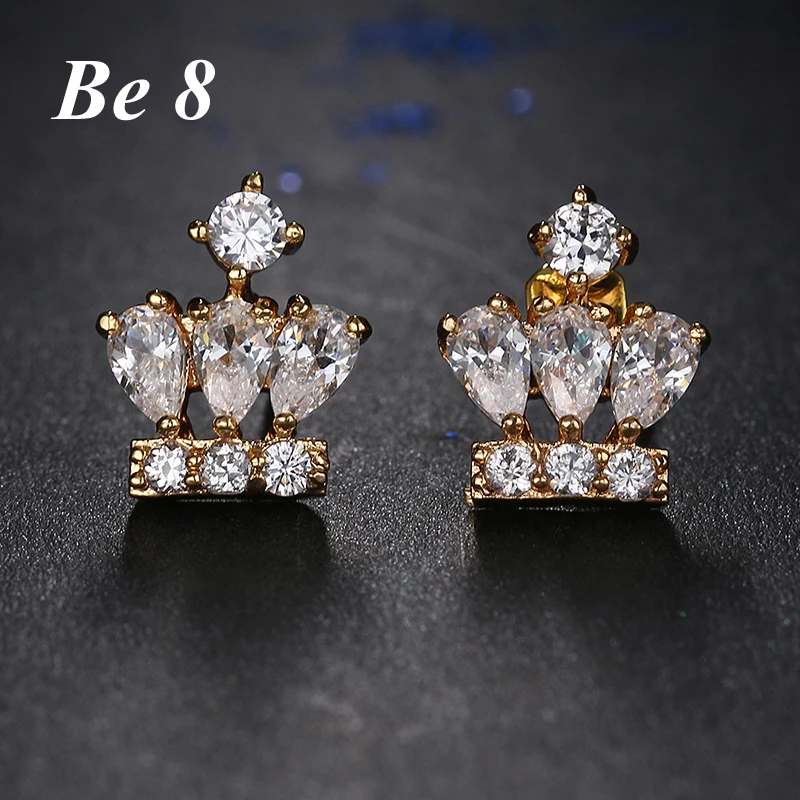 

Be8 Brand New Design AAA+ Cubic Zirconia Exquisite Crown Shape Stud Earrings For Women Travel Party Show Brincos Pendiente E-212