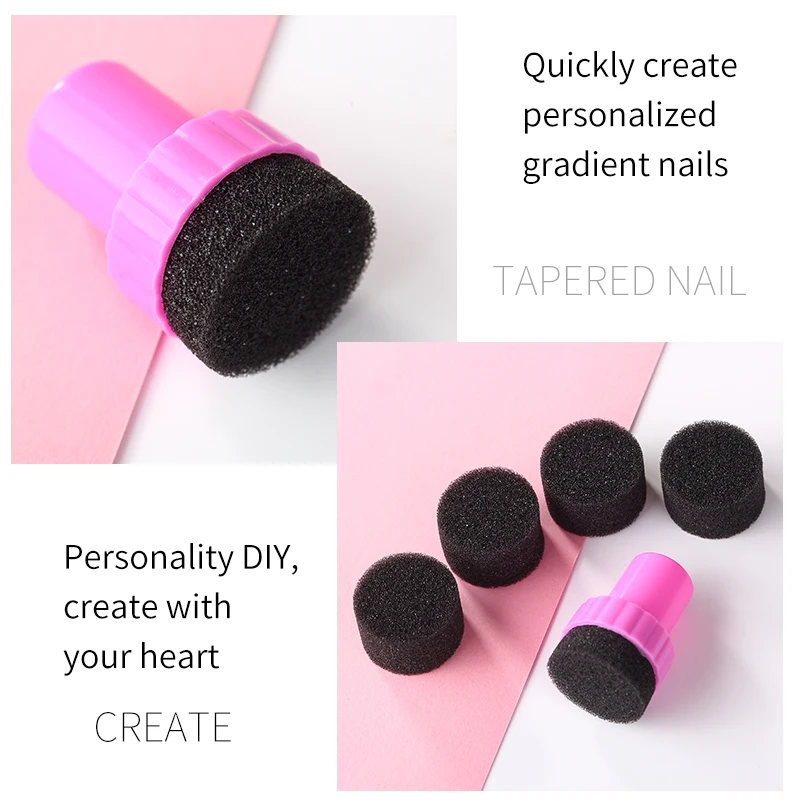 10pcs DIY Soft Sponge Gradual Change Color Stamp Nail Art Decoration Polish Template Transfer Stamping Manicure Tools Set |
