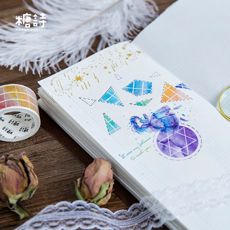 

1PCS New Creative 25mmx5m A Dream Coloring Plate Washi Decorative Adhesive Tape DIY Masking Tape Paper Sticker Office Supplies