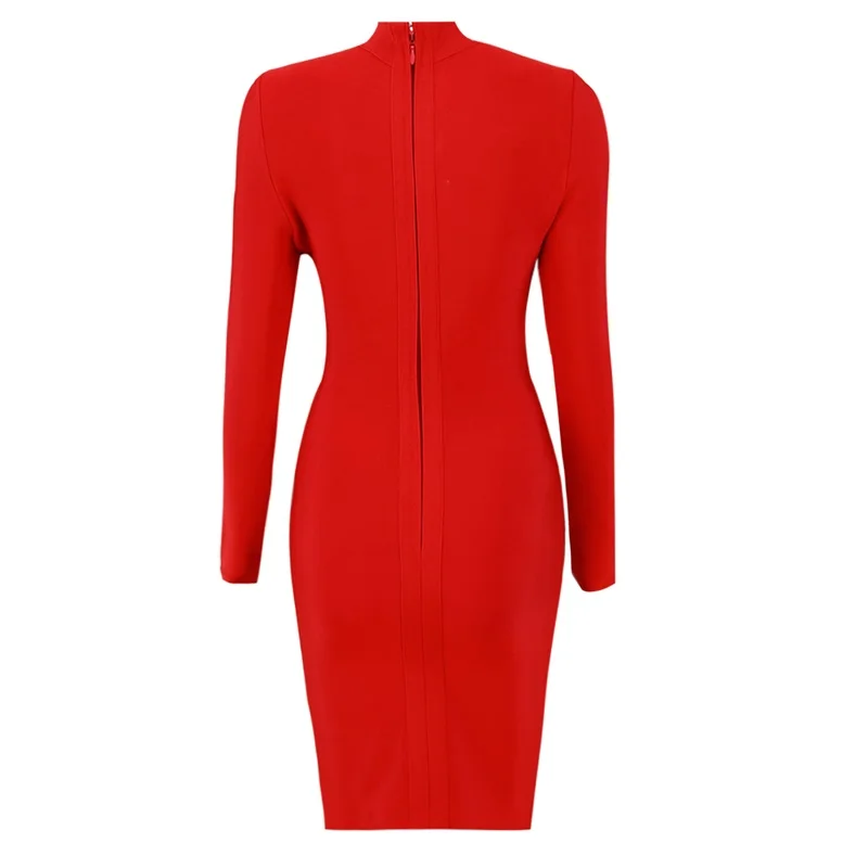

New Arrival 2018 Autumn Winter Long Sleeve Dress Casual Women Vestido Sexy Bodycon Hollow Out Turtleneck Night Out Bandage Dress