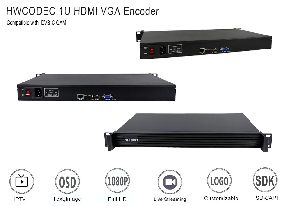 HWCODEC H264 кодировщик аналого-цифровой HDMI/VGA видео потоковый кодировщик RTTP RTSP FHD 1080P IPTV кодировщик для YouTube, Facebook