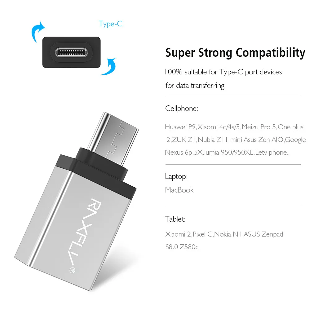 Адаптер USB к Тип C 3 0 OTG адаптер конвертер для Xiaomi 4c 4S 5S плюс OnePlus 3t 2 Нубия Z11 мини|otg usb