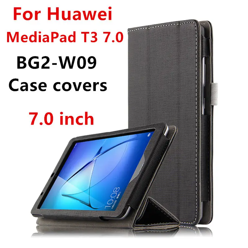 

HUWEI Case Cover For Huawei MediaPad T3 7.0 inch Protective Smart Covers Tablet PC BG2-W09 Cases T37 T3 7 PU Protector Sleeve