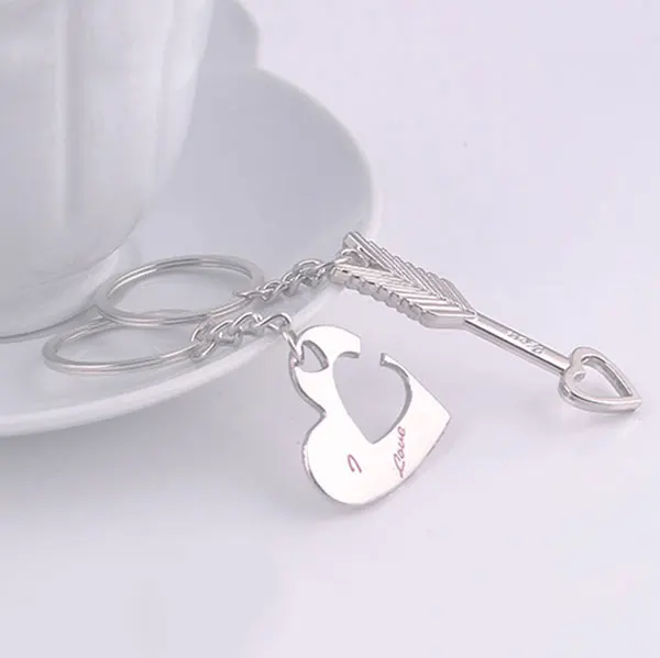 1 пара новых влюбленных брелок в форме сердца стрелы Купидон металлический