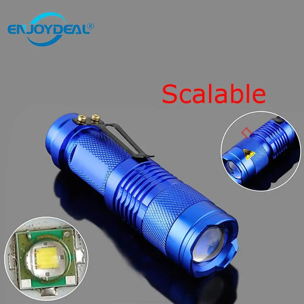 

1PC Durable Powerful led Flashlight Aluminum Alloy Portable Mini Q5 LED Zoomable 2000 Lumen Zoom Flashlight Torch Lamp