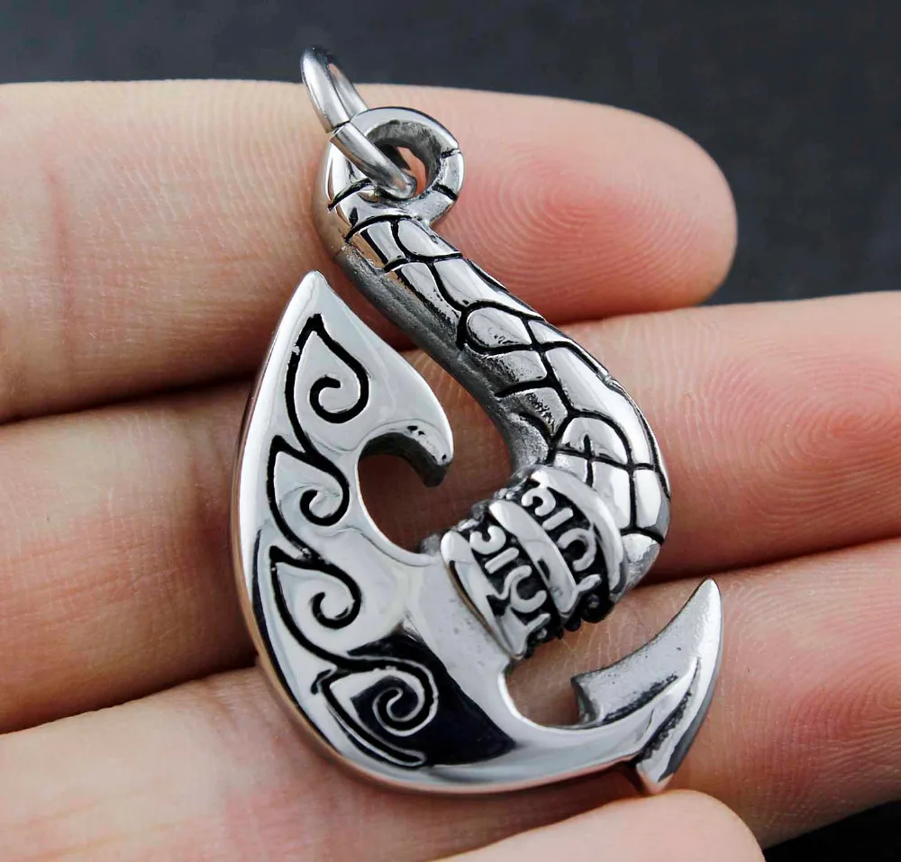 Мужская подвеска с крючком в виде рыбы из нержавеющей стали ювелирное изделие на