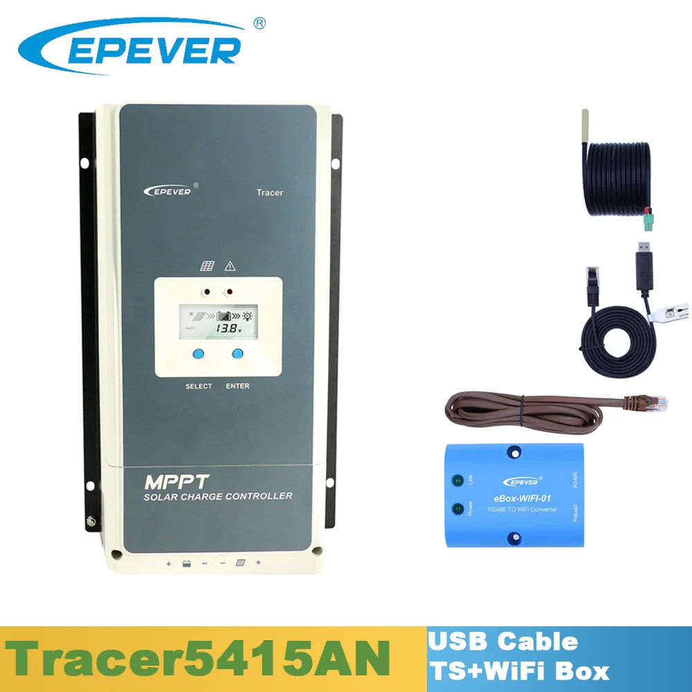 Set 2 EPever 50A MPPT 12 В 24 в 36 в 48 в Солнечный контроллер заряда Подсветка ЖК-дисплей Макс. 150 в PV вход общий отрицательный заземление 5415AN - Цвет: Set 2