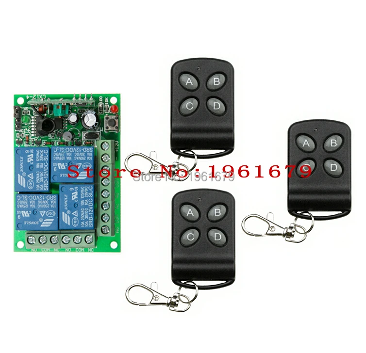 Беспроводной Радиочастотный пульт дистанционного управления 12 в пост. Тока 10 А 4