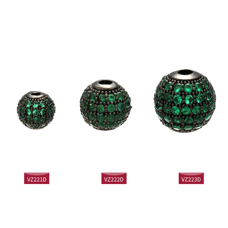 ZHUKOU 6 мм/8 мм/10 мм высококачественные круглые бусины из латуни с кубическим