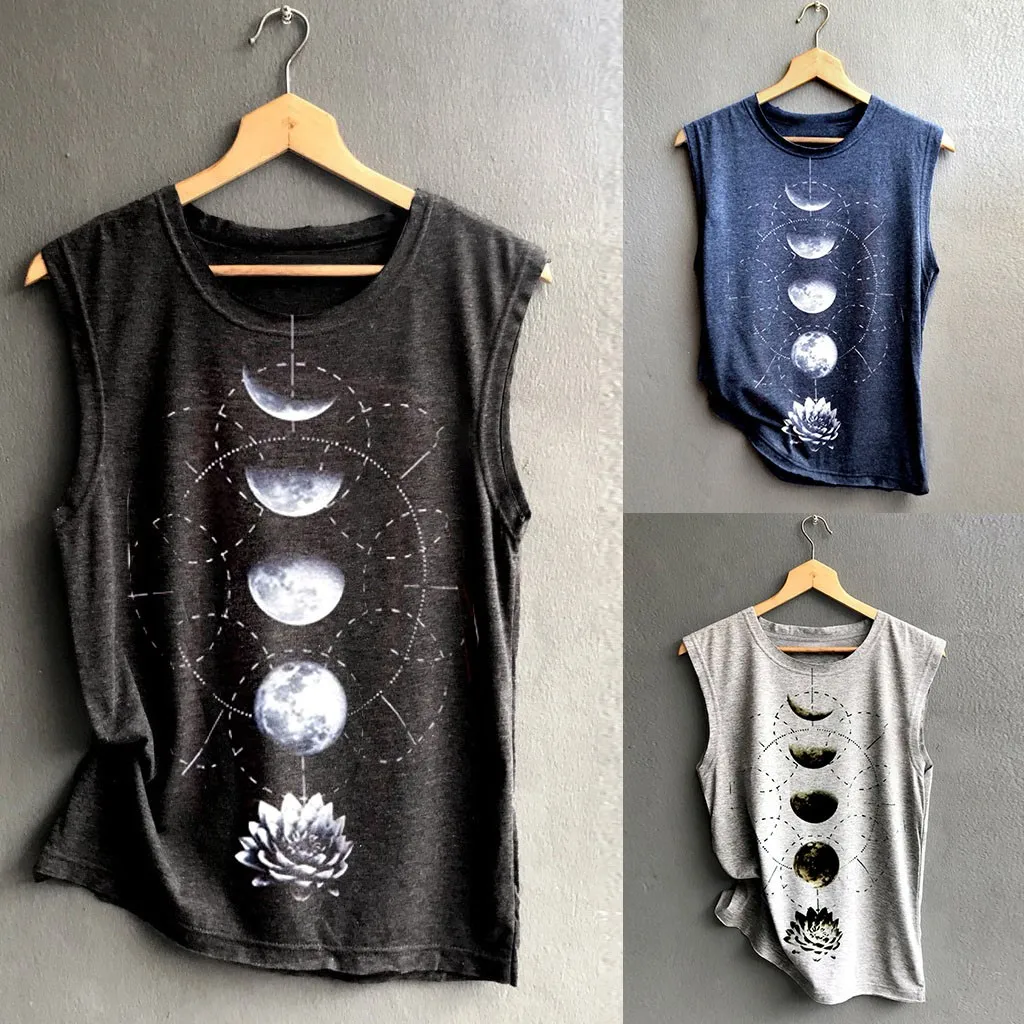 Women's 3D Print Tank Tops Vest Casual Loose Top Sleeveless Sport Pullover Tunic Streetwear Summer Clothes @30 | Женская одежда
