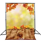Виниловый фон для фотосъемки новорожденных детей с изображением осенних листьев деревянного пола