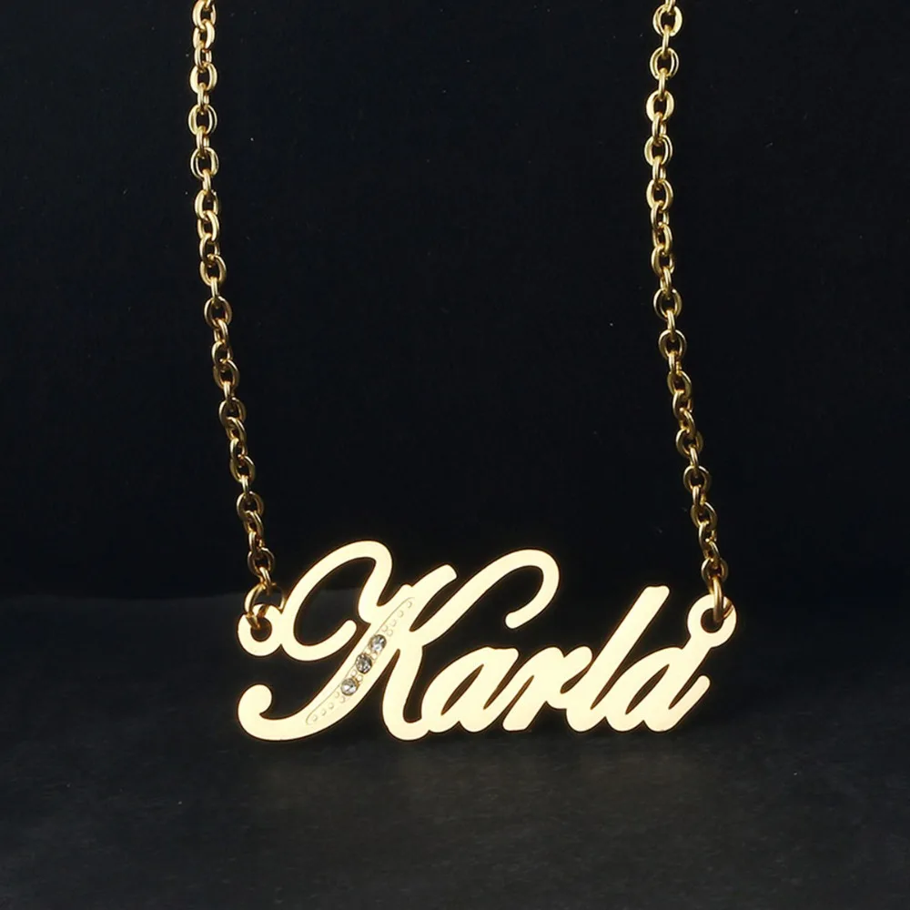 Ожерелье из нержавеющей стали с английским именем для женщин девочек