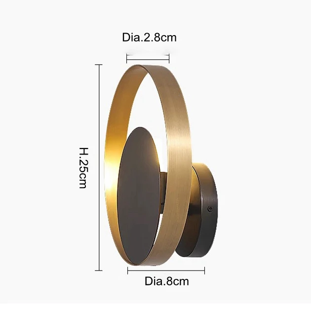 Post modern all copper wall lamp gold with black body corridor foyer decoration lighting Nrodic creative sconce light | Освещение