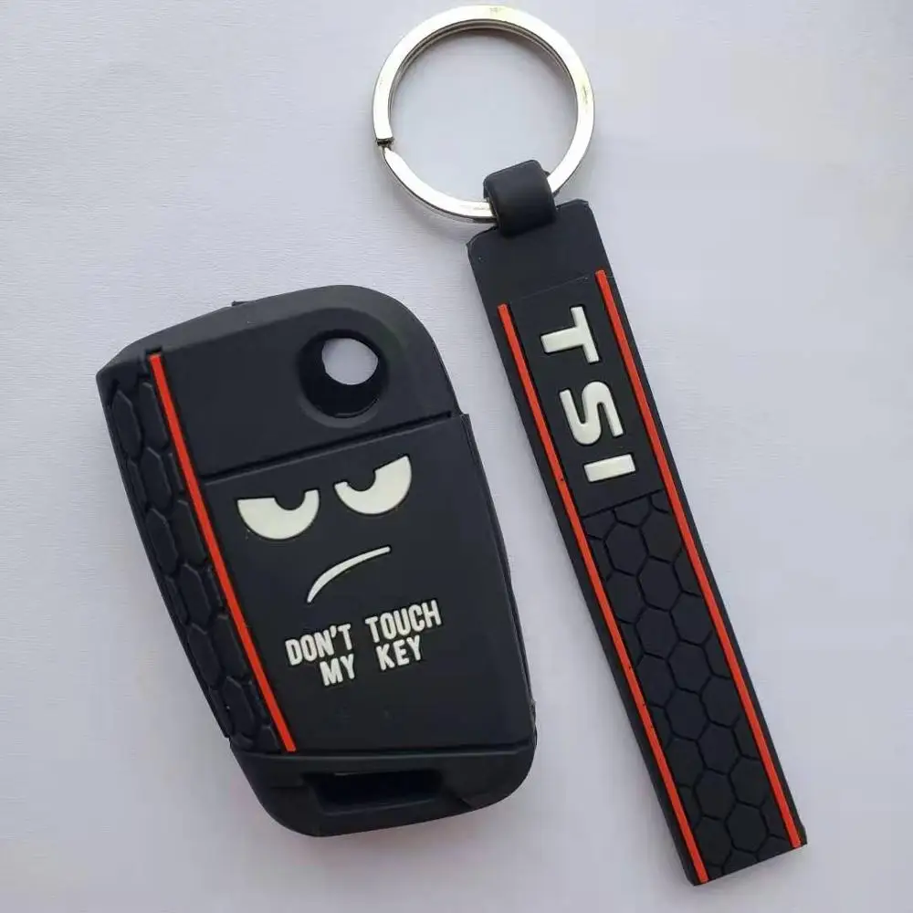С надписью Don't Touch MY ключ Силиконовый протектор Llave принци машине Skoda Octavia VW Polo Golf