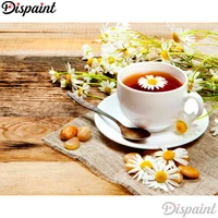 dispaint full squareround drill 5d diy diamond painting flower teacup embroidery cross stitch 3d home decor a11003