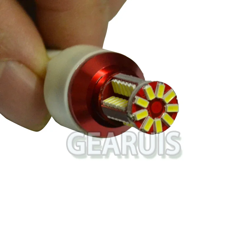 100 шт. T20 7440 7443 57 SMD 3014 LEVOU 57SMD 280MA 57LED Lampadas de luz Luzes Sinal Backup Do Reverso Carro DRL