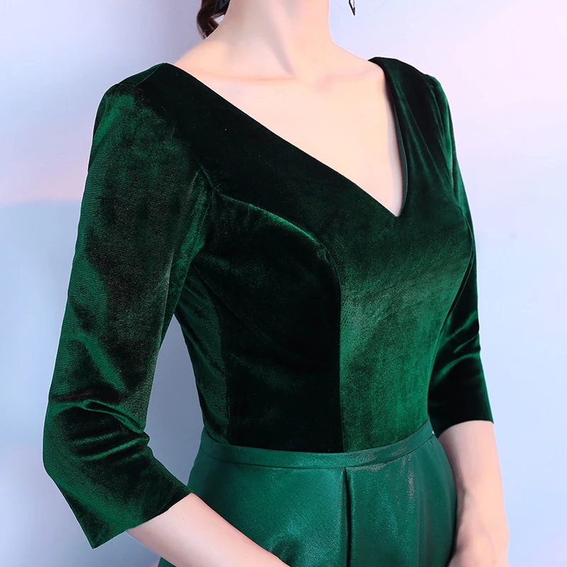 Женское вечернее платье с длинным рукавом и V образным вырезом|formal evening gowns|long formal