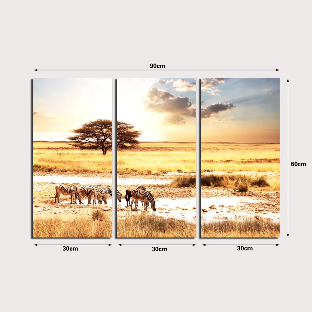 

3 Panel printed painting zebra Canvas Wall Art Picture Home Decoration Living Room Canvas Printed Modern painting LS024