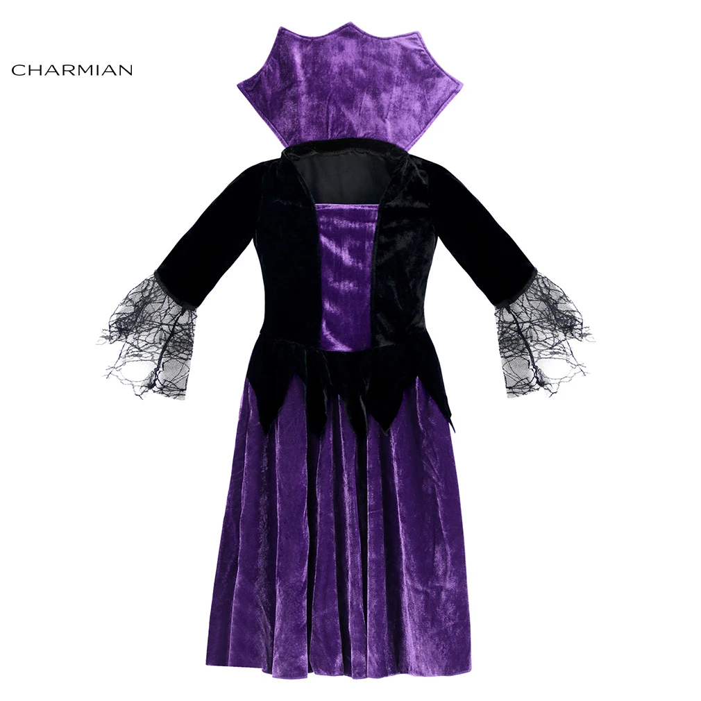 Charmian Witch Girl костюмы дети паук косплей Хэллоуин костюм маскарадное платье