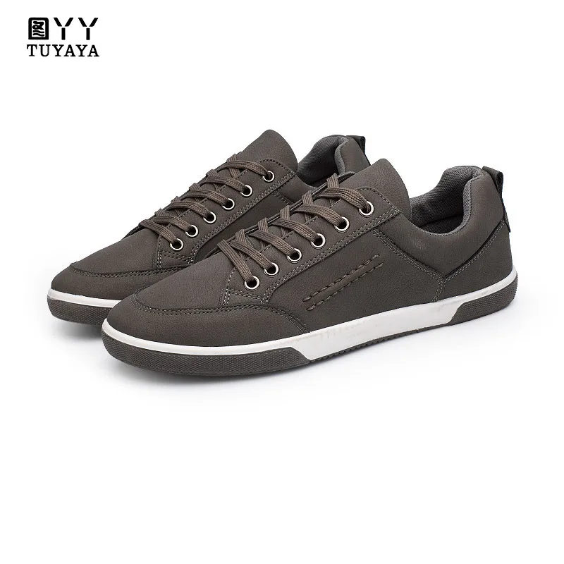 Новинка 2019 года мужские кроссовки модная повседневная кожаная обувь на шнуровке