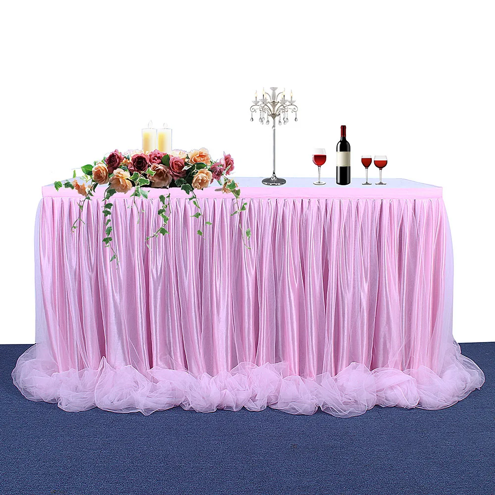 Скатерть с фатиновой юбкой для вечеринки свадьбы украшения дома посуда сделай