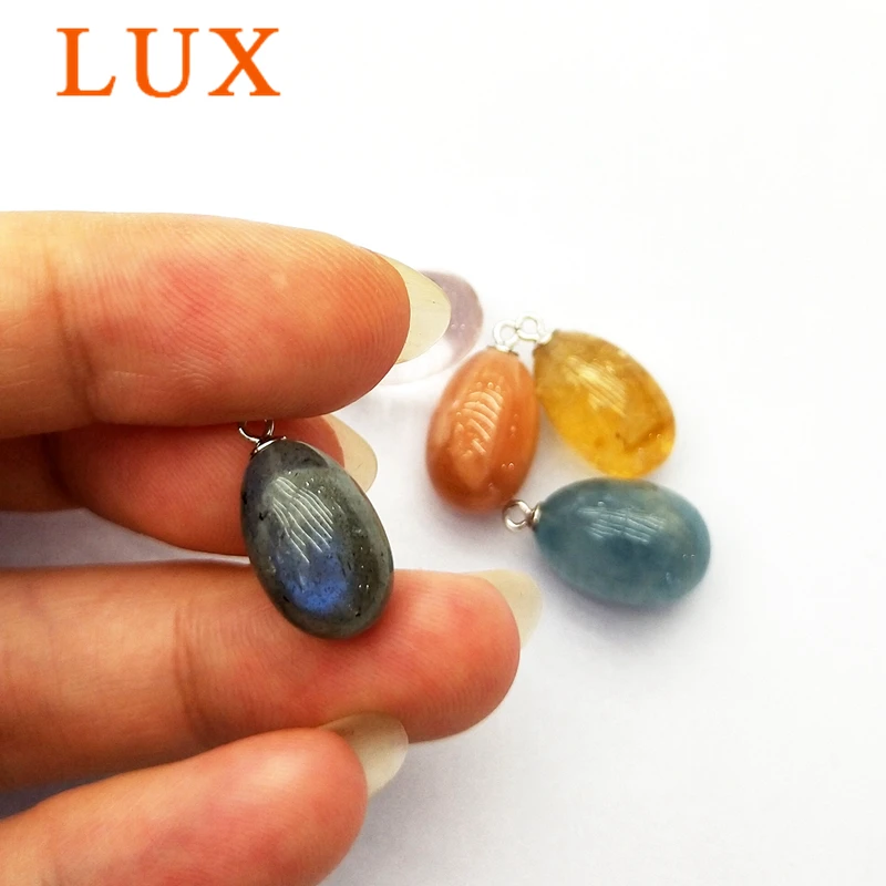 Роскошный драгоценный камень подвеска серебристая крышка овальная форма яйца