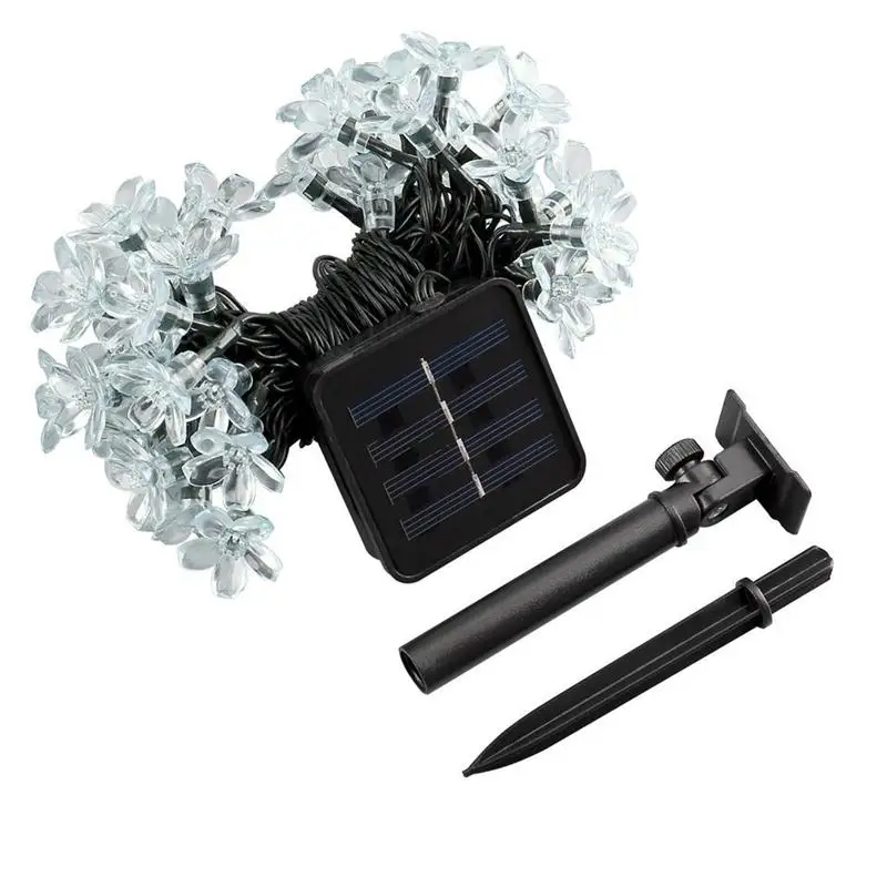 Солнечная гирлянда 50Led цветок сказочный свет Рождественские огни для улицы
