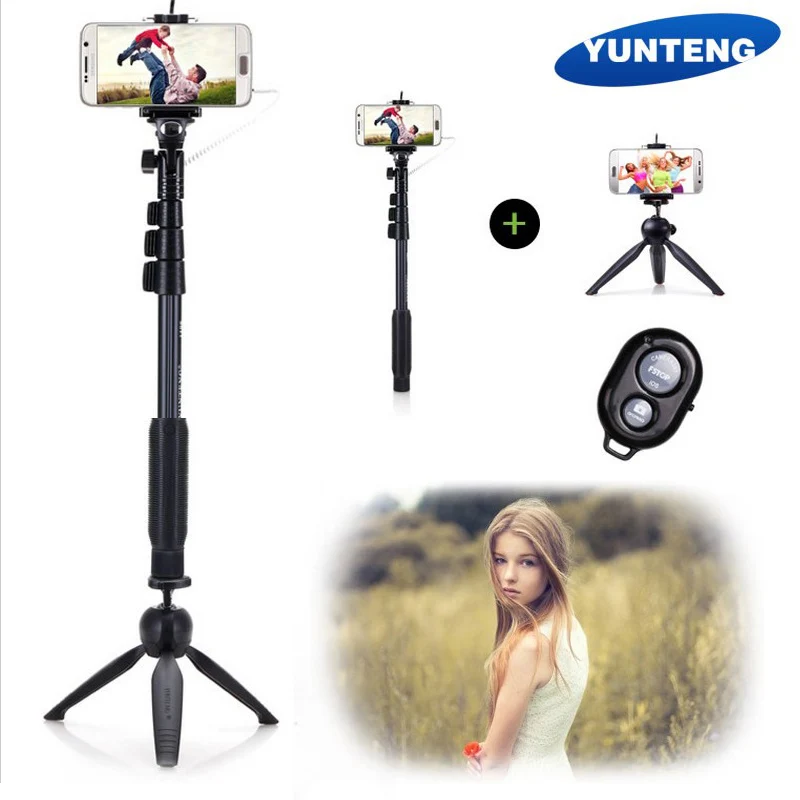 4 в 1 Yunteng 188 штатив для селфи Para + 228 мини Bluetooth пульт дистанционного управления