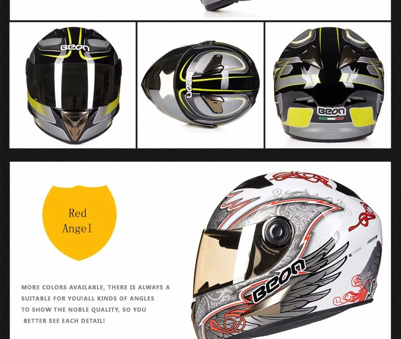 BEON moto rcycle Полный лицевой шлем moto rbike racing ECE Сертификация шлемы для мужчин и женщин casco moto шлем B500 шлем