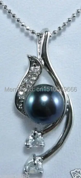 Бесплатная доставка&gt красиво! Ожерелье с подвеской из черного жемчуга|black pearl