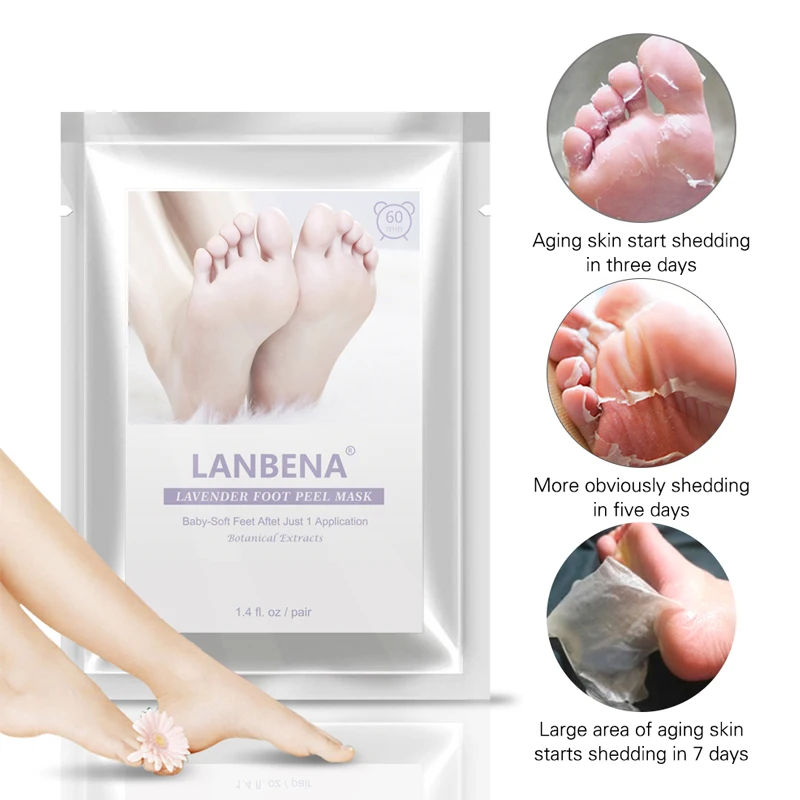 LANBENA пилинг ступней обновление маска для ног удаление мертвой кожи гладкие