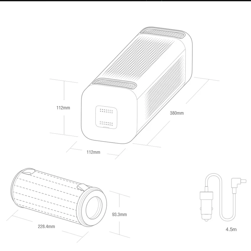 Оригинальный автомобильный очиститель воздуха Xiaomi Mijia USB удаление смога PM2.5