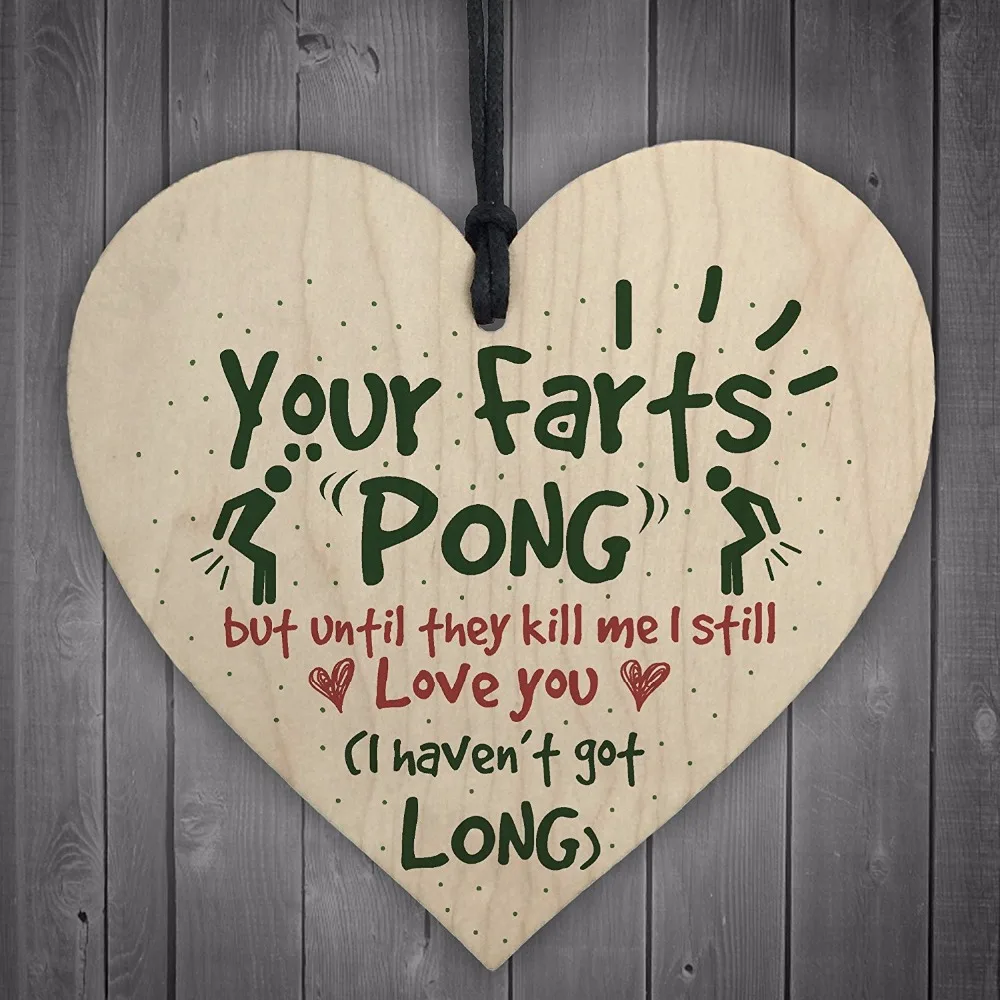 Meijiafei Your Farts Pong Веселая открытка на день рождения деревянный висячий знак для
