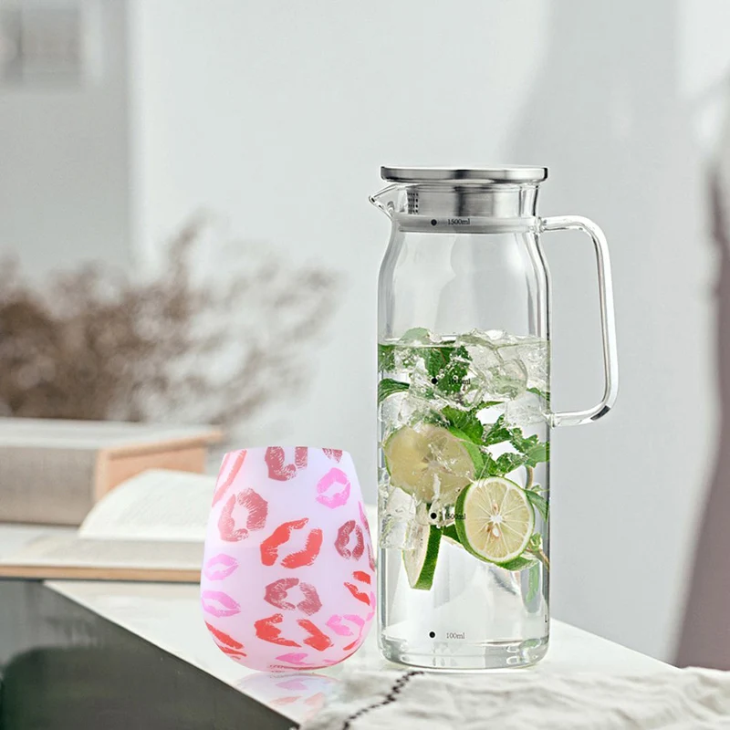 1 шт. силиконовые вина Стекло чашки красочные Stemless ломкий вина чашки Еда Класс Портативный Камуфляж Пива Стекло вечерние украшения