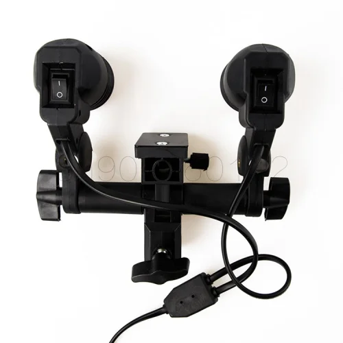 Поворотный адаптер для лампы E27 с двумя головками держатель + кронштейн вспышки