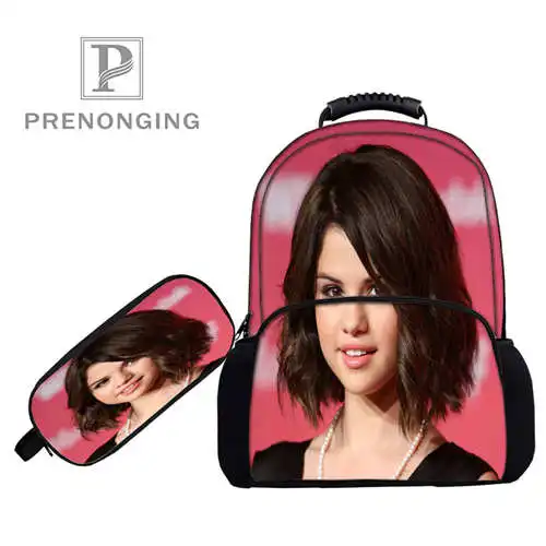 Пользовательские 17 дюймов Selena Gomez рюкзаки ручки сумки 3D печать школьные Женщины