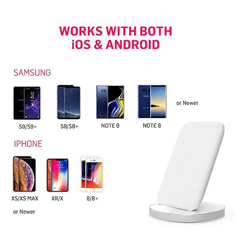Ahowie Беспроводная Быстрая зарядка подставка для iphone X 7 Plus samsung S9 Док станция 8 Chargeur