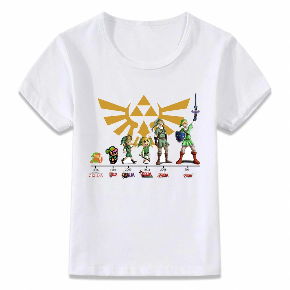 Детская одежда футболка Link Evolution Zelda дышащая дикая для мальчиков и девочек