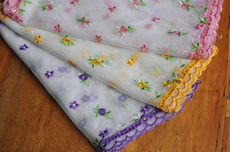 Новые Красивые Вышитые Цветок Тюль Кружевной Отделкой Высокое Качество Сетки