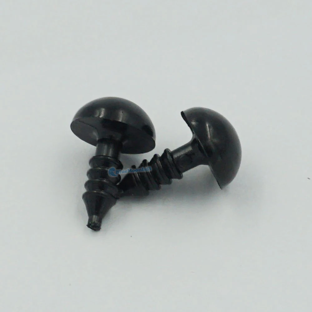 Глянцевые круглые безопасные глаза из черного пластика для мягких игрушек