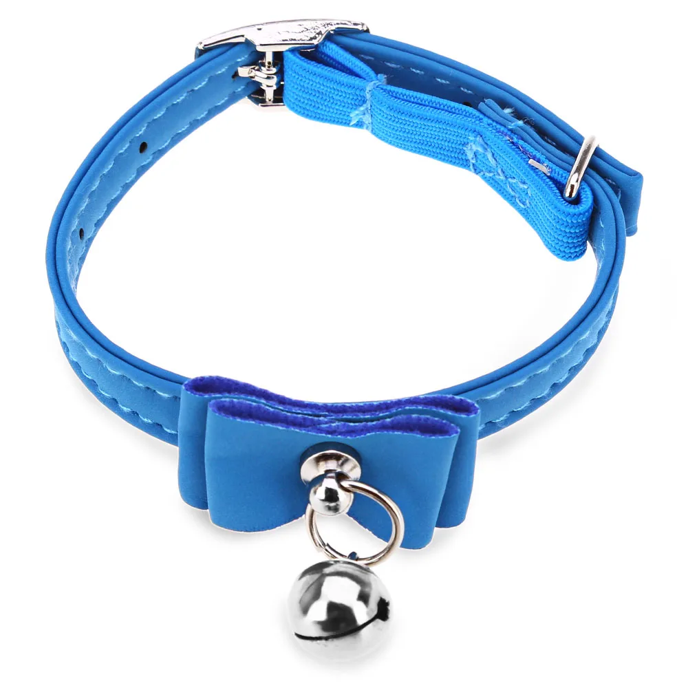 Pet Воротник Щенок упругие колокол лук Форма PU животное Necklacce Регулируемый ошейник