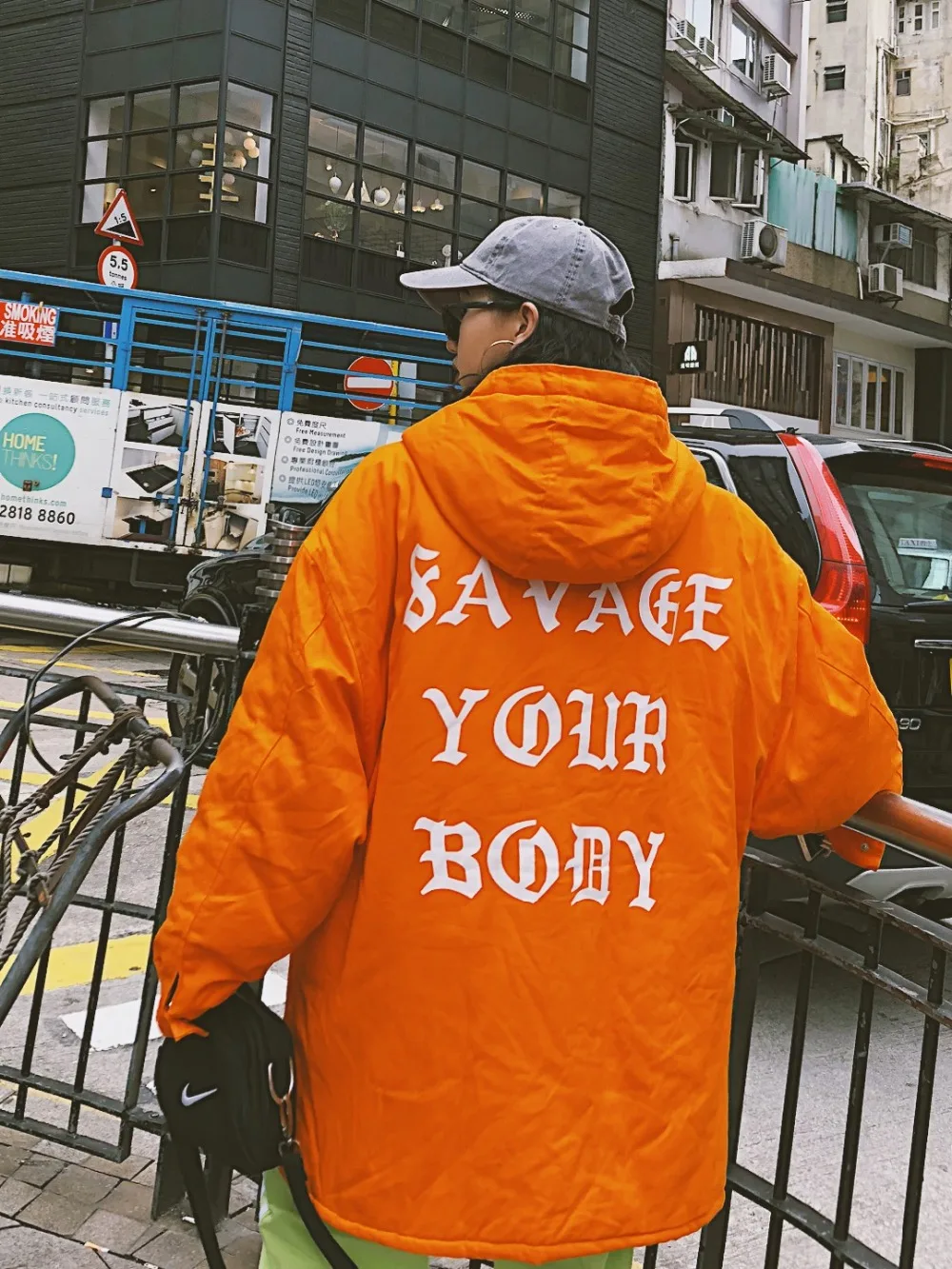

Street Harbin classics tooling, letter printing, large size BF zipper hooded cotton clothing,Coats Parkas winter