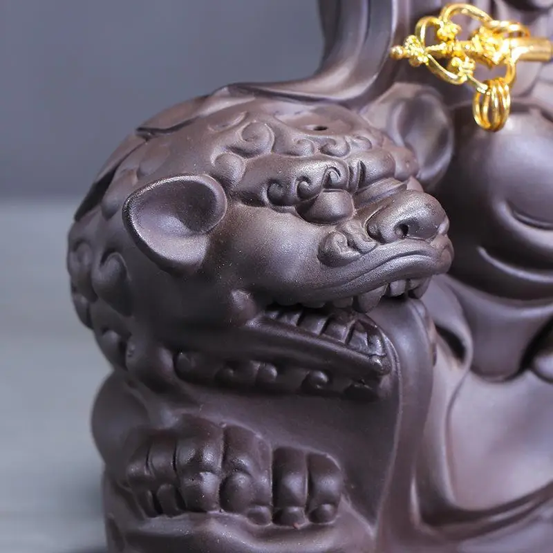 

Retro Meditating Buddha Statue Smoke Flowing Ornament Monk Figurine Incense Burner Holder Censer Cone Backflow Home Decor Zen