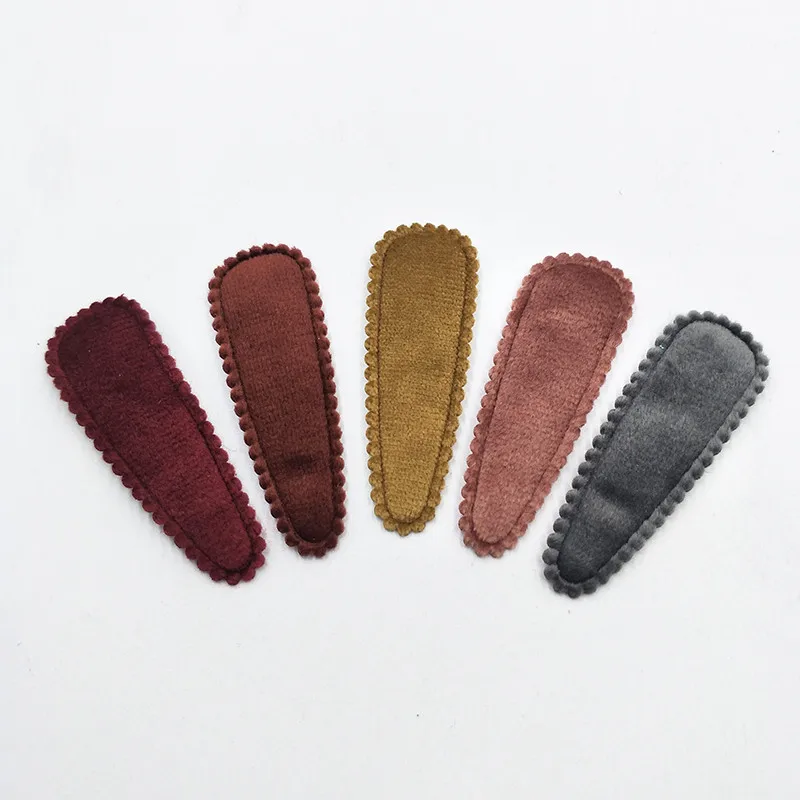 Mix color 5,5 см x 2 см 100 шт./партия, бархатные накладки для волос, мягкие Аппликации, Детские аксессуары для волос ручной работы - Цвет: Mix color